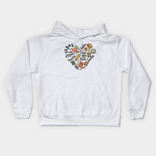 baking ingredients heart Kids Hoodie